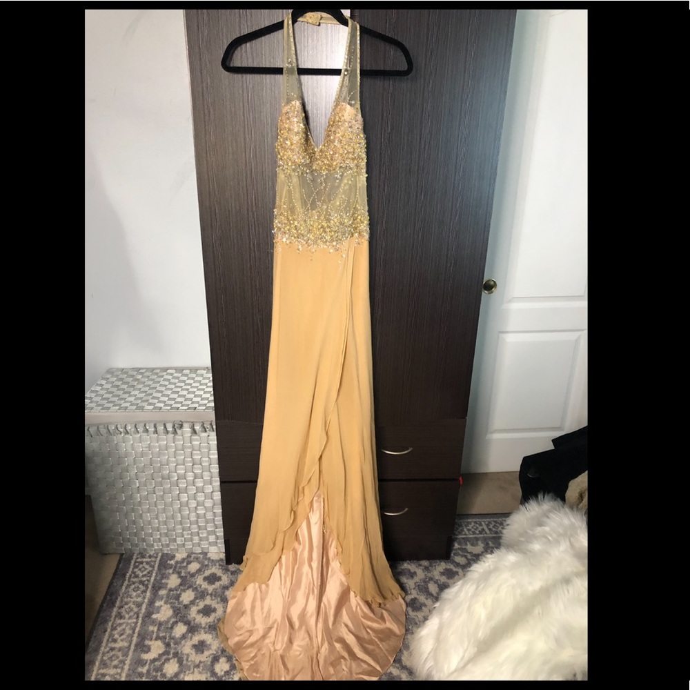 Beautiful Nude and gold formal dress